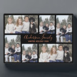 ママとファミリー写真テンプレート記念 フォトプラーク<br><div class="desc">母の日の素晴らしい贈り物。6つの写真の位置でカスタマイズ可能なファミリー写真テンプレート。写真は背景の上に金ゴールドを置く。ファミリ名のフォント（手書き）。長い名前のための十分なスペース。ホリデーシーズンや年も編集する。「このテンプレートをパーソナライズ」でこのプラークをパーソナライズするには、提供されているフィールドを編集する。テンプレート写真はデモ専用で、製品を注文する前に交換する必要がある。ママと家族の写真記念プラーク。</div>