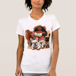 ママとフランス人との夏の雰囲気 Tシャツ