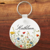 ママとブライズメイドのためのオーダーメイドのワイルドフラワーのキーチェーン キーホルダー (正面)