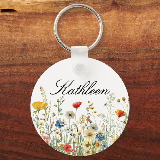 ママとブライズメイドのためのオーダーメイドのワイルドフラワーのキーチェーン キーホルダー (正面)
