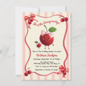 ママとベビーさくらんぼベビーシャワー 招待状 (正面)