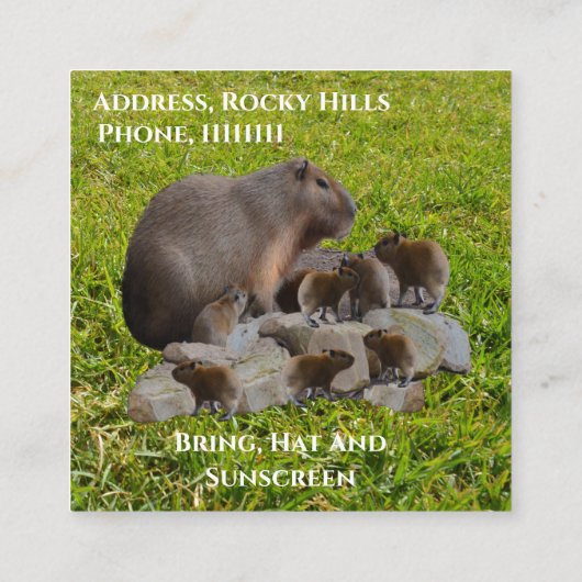 ママとベビーのキャピバラはデートを守れ エンクロージャーカード (裏面)