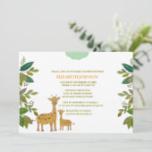 ママとベビーのキリンと緑の赤ちゃんシャワー 招待状 (スタンド正面)