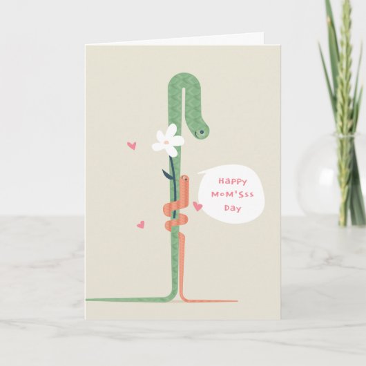 ママとベビーのヘビ カード (正面)