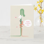 ママとベビーのヘビ カード (黄色い花)