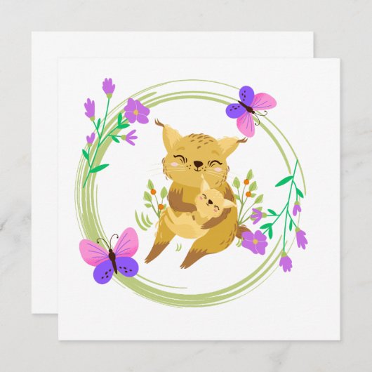 ママとベビーのヤマネコ空白のード (正面/裏面)