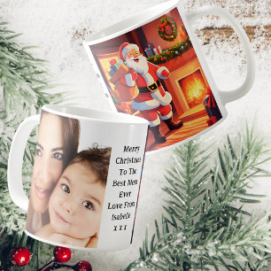 ママとベビーの写真 サンタデリバリプレゼント コーヒーマグカップ