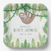 ママとベビーの怠け者の男の子または女の子の赤ちゃんシャワー ペーパープレート (正面)