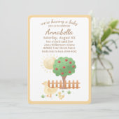 ママとベビーアヒルかわいい赤ちゃんシャワー 招待状 (スタンド正面)