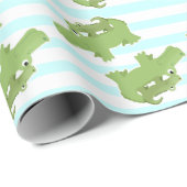 ママとベビーアリゲーターシャワーラッピング紙 ラッピングペーパー (ロールコーナー)