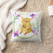 ママとベビーオオヤマネコ クッション (ブランケット)