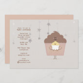 ママとベビーカップケーキベビーシャワー招待状 招待状 (正面/裏面)