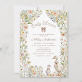 ママとベビーガチョウのボヘミアンベビーシャワー 招待状 (正面)