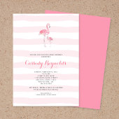 ママとベビーガールのフラミンゴ赤ちゃんシャワー 招待状