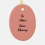 ママとベビーガールディアセラミッククリスマスオーナメント セラミックオーナメント (裏面)