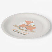 ママとベビーキツネベビーシャワーパーソナライズされた ペーパープレート (アングル)