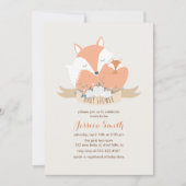 ママとベビーキツネベビーシャワー 招待状 (正面)