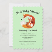 ママとベビーキツネベビーシャワー 招待状 (正面)