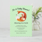 ママとベビーキツネベビーシャワー 招待状 (スタンド正面)