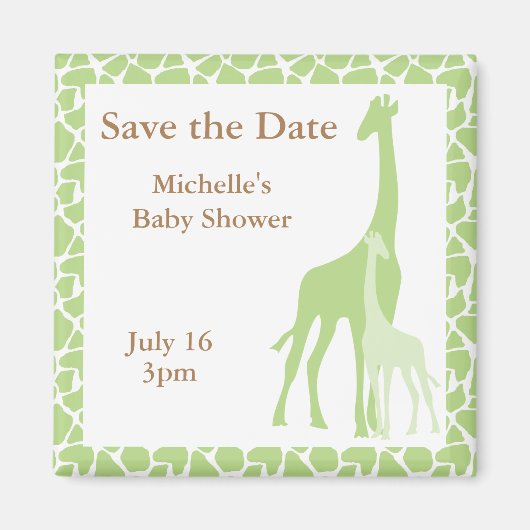 ママとベビーキリンセーブザデートマグネット マグネット (正面)