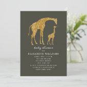 ママとベビーキレーフダークニュートラルベビーシャワー 招待状 (スタンド正面)