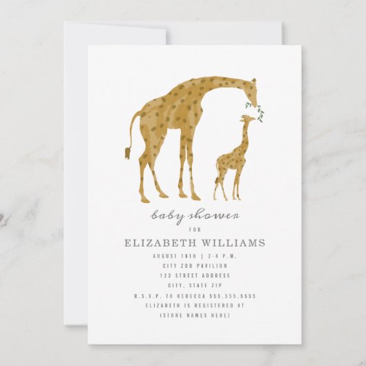 ママとベビーキレーフニュートラルベビーシャワー 招待状 (正面)