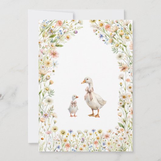 ママとベビーグースボホベイビーシャワー 招待状 (裏面)