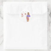 ママとベビーステッカー – 妊娠 ラウンドシール (バッグ)