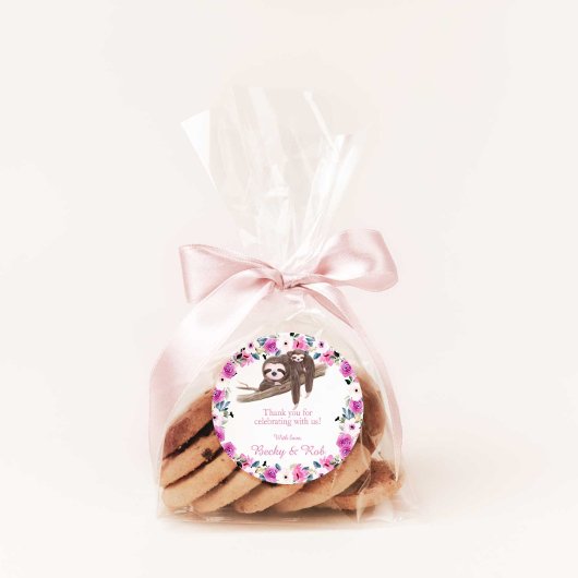 ママとベビースロースありがとうラウンドステッカー ラウンドシール