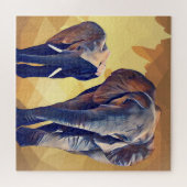 ママとベビーゾウの秋 ジグソーパズル (横)