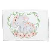 ママとベビーゾウ枕ケース 枕カバー (正面)