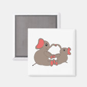 ママとベビーゾウ磁石 マグネット (正面/裏面)