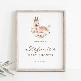 ママとベビーディアウッドランドベビーシャワーウェルカム ポスター