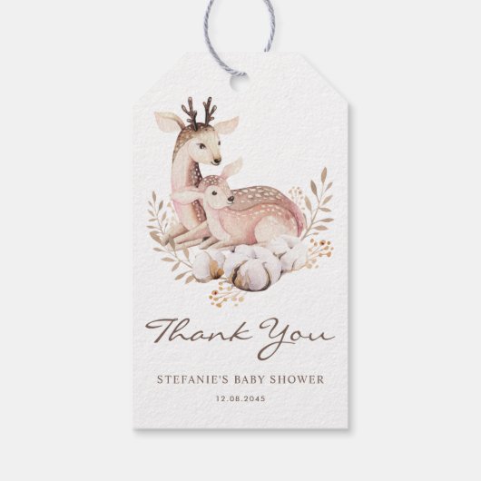 ママとベビーディアウッドランド赤ちゃんシャワーありがとう ギフトタグ (裏面)