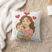 ママとベビーハグと引用文あなたが私の最初の家である クッション (ブランケット)