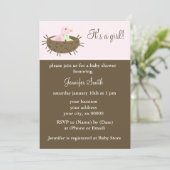 ママとベビーバードガールベビーシャワー 招待状 (スタンド正面)