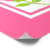 ママとベビーバードピンクのシャワーバナーパーソナライズ ポスター (角)