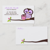 ママとベビーフクロウ子供の遊び日コールカード コーリングカード (正面/裏面)