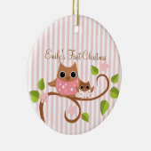 ママとベビーフクロウ セラミックオーナメント (右)
