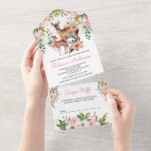 ママとベビーフローラディアベビーシャワー オールインワン招待状 (貼ってはがせる)