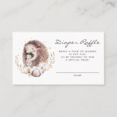 ママとベビーヘッジホッグウッドランドおむつラッフル 名刺 (正面)