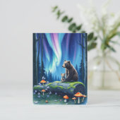 ママとベビーベアとノーザンライト ポストカード (スタンド正面)