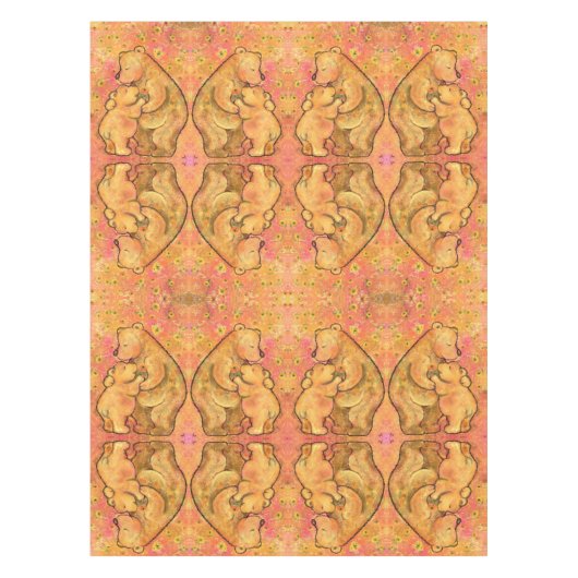 ママとベビーベア – ハグ テーブルクロス (正面)