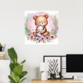 ママとベビーベア ポスター (ホームオフィス)