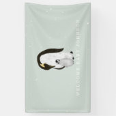 ママとベビーペンギンズブルーボーイベビーシャワー 横断幕 (縦)