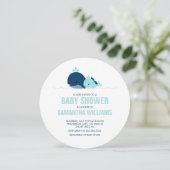 ママとベビーホエールボーイ赤ちゃんシャワー 招待状 (スタンド正面)