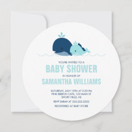 ママとベビーホエールボーイ赤ちゃんシャワー 招待状