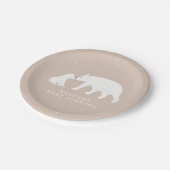 ママとベビーポーラベアピンク冬のベビーシャワー ペーパープレート (アングル)