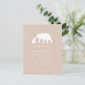 ママとベビーポーラベアピンク赤ちゃんシャワー 招待状 (スタンド正面)