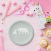 ママとベビーポーラベアブルーウィンターベイビーシャワー ペーパープレート (パーティー)